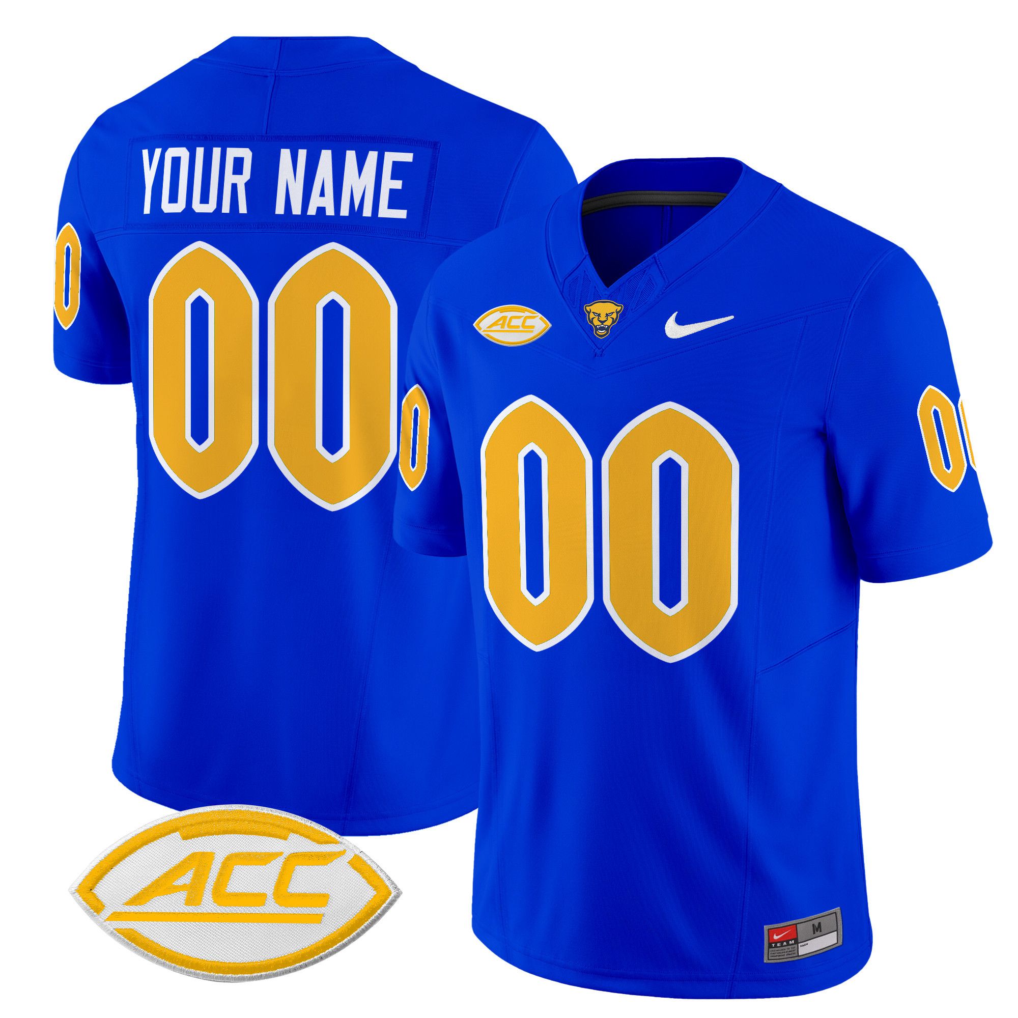 Men Pittsburgh Panthers Blue Nike 2024 Vapor Limited Custom NCAA Jersey style 1->customized ncaa jersey->Custom Jersey